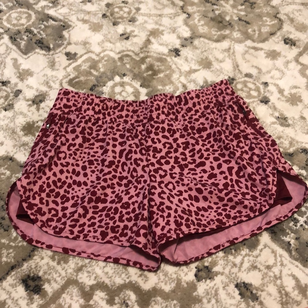 Pink Leopard Shorts lined with biker shorts